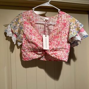 Love shack fancy crop top blouse